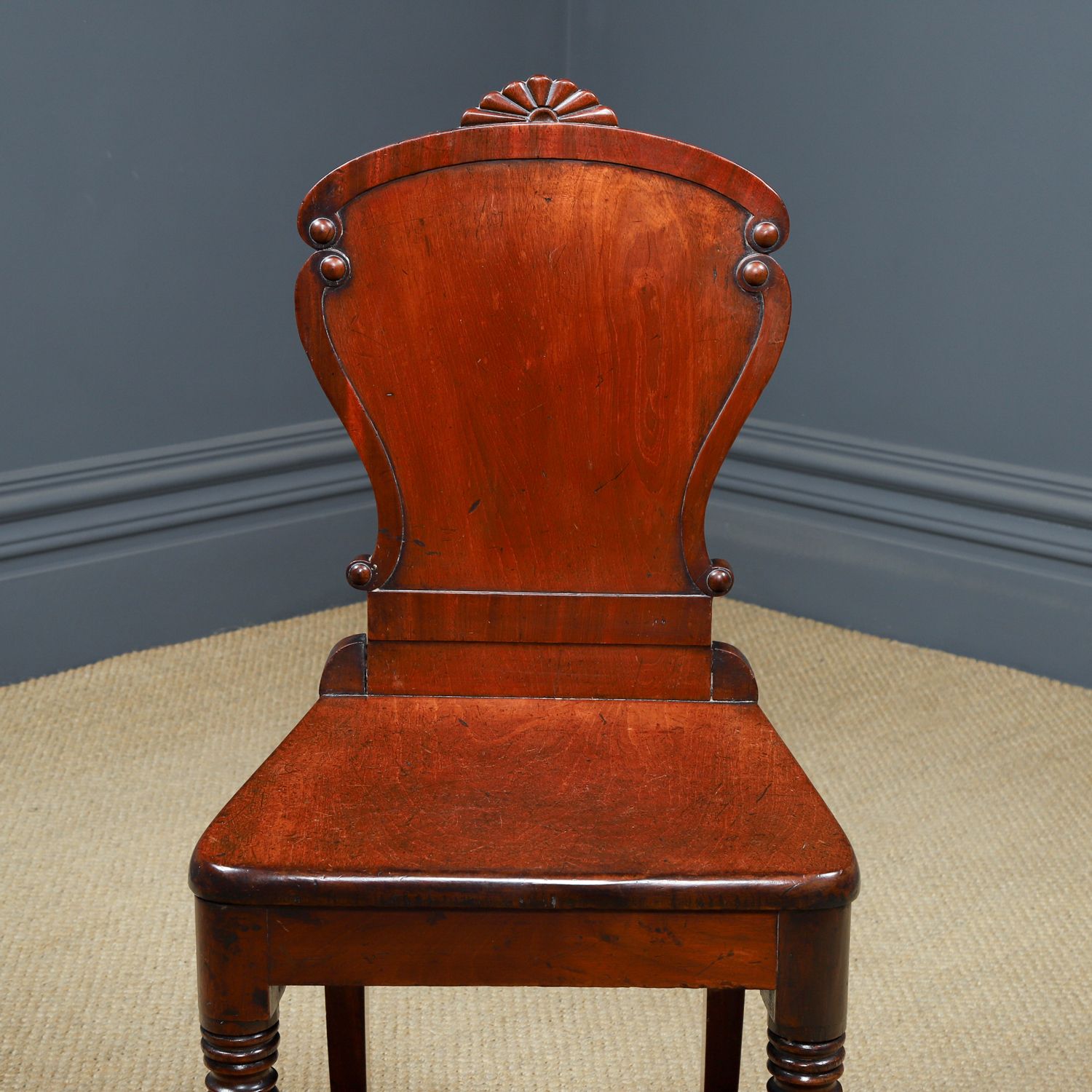photo furniture Antique English Regency Mahogany Hall / Occasional Side Chair (Circa 1830)