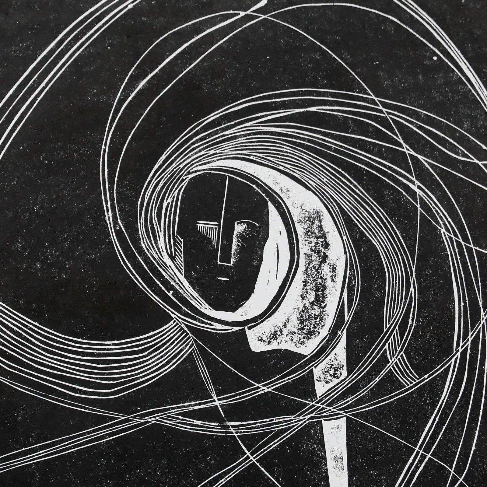 Joseph Muzondo (B.1955) 1993 Woodcut, Spiritual Winds Of Shave photo Art