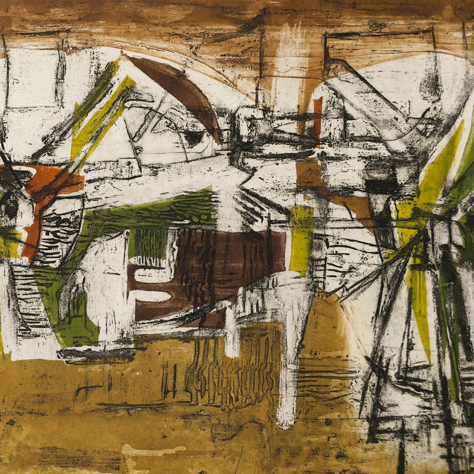 Betty Connal Peebles (1935 1999) 20th Century Collagraph, Pluie Aux Maulais photo Art