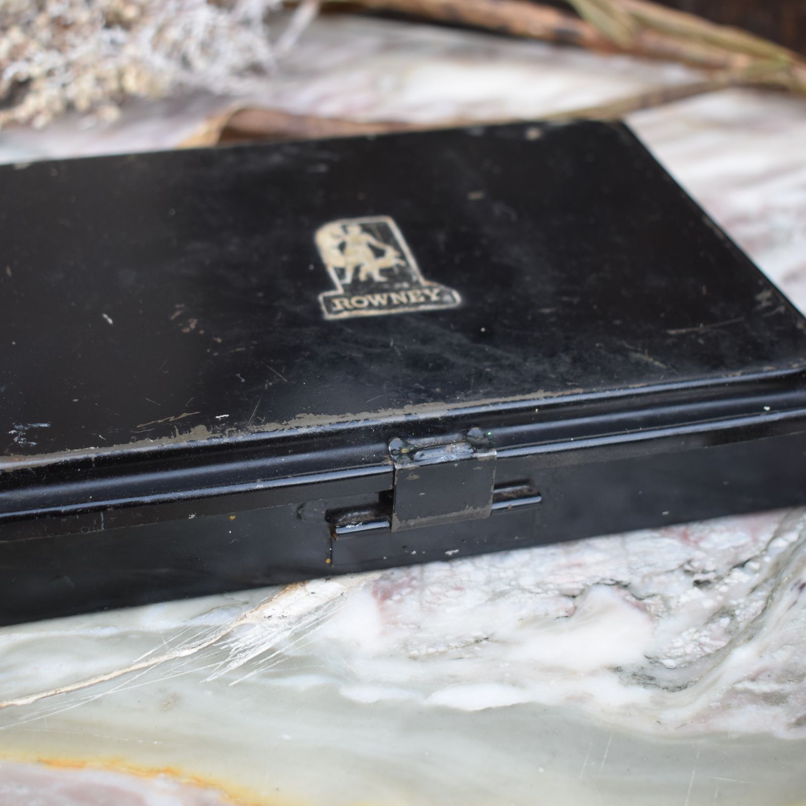 Antique Winsor & Newton Rowney Metal Travel Tins Artists Travel Paint Boxes Pair photo vinterior