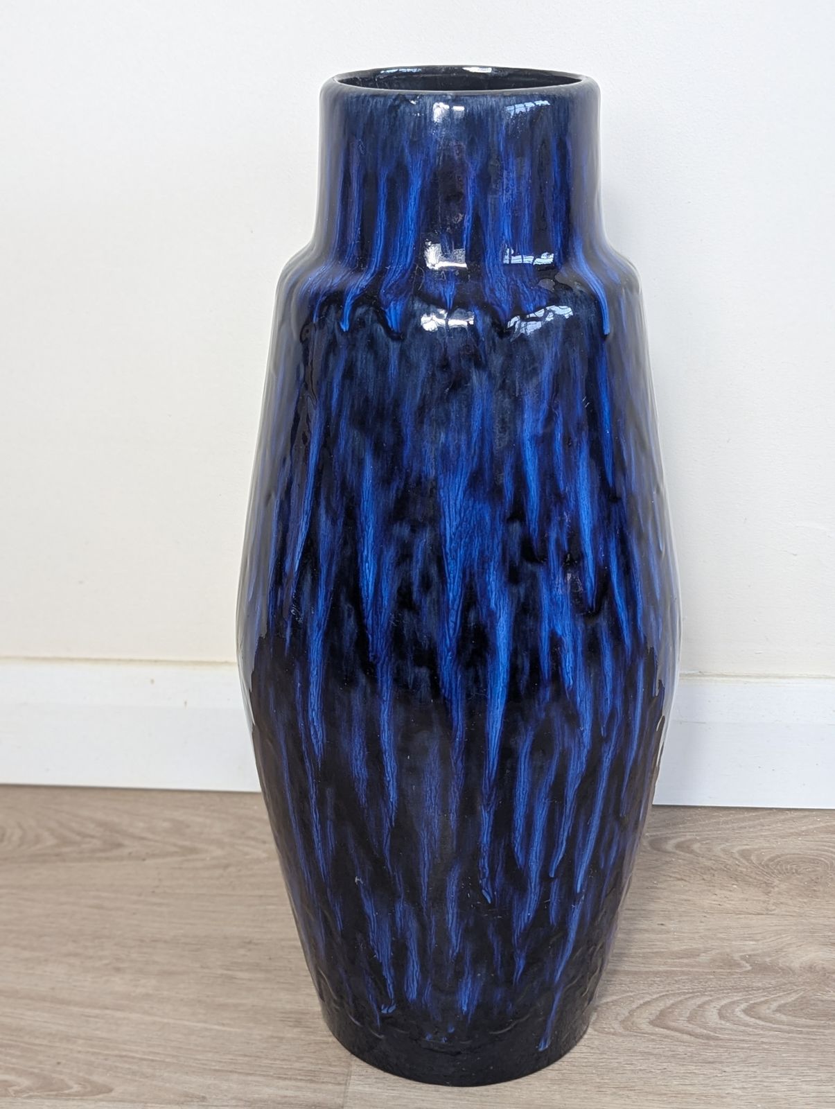 Large West German Floor Vase  Fat Lava Blue Glaze – Mid Century Modern photo buy