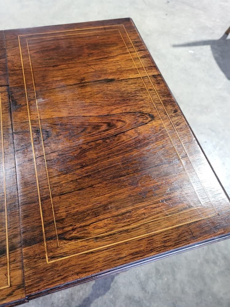 photo for sale Antique Edwardian Inlaid Rosewood Small Writing Desk Table Drawers