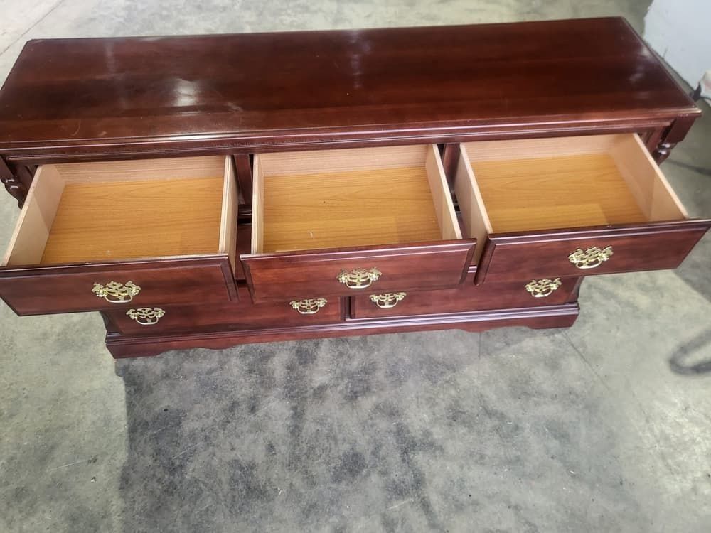 Antique Repro Low Long Chest Of Drawers 3 Over 4 photo Furniture