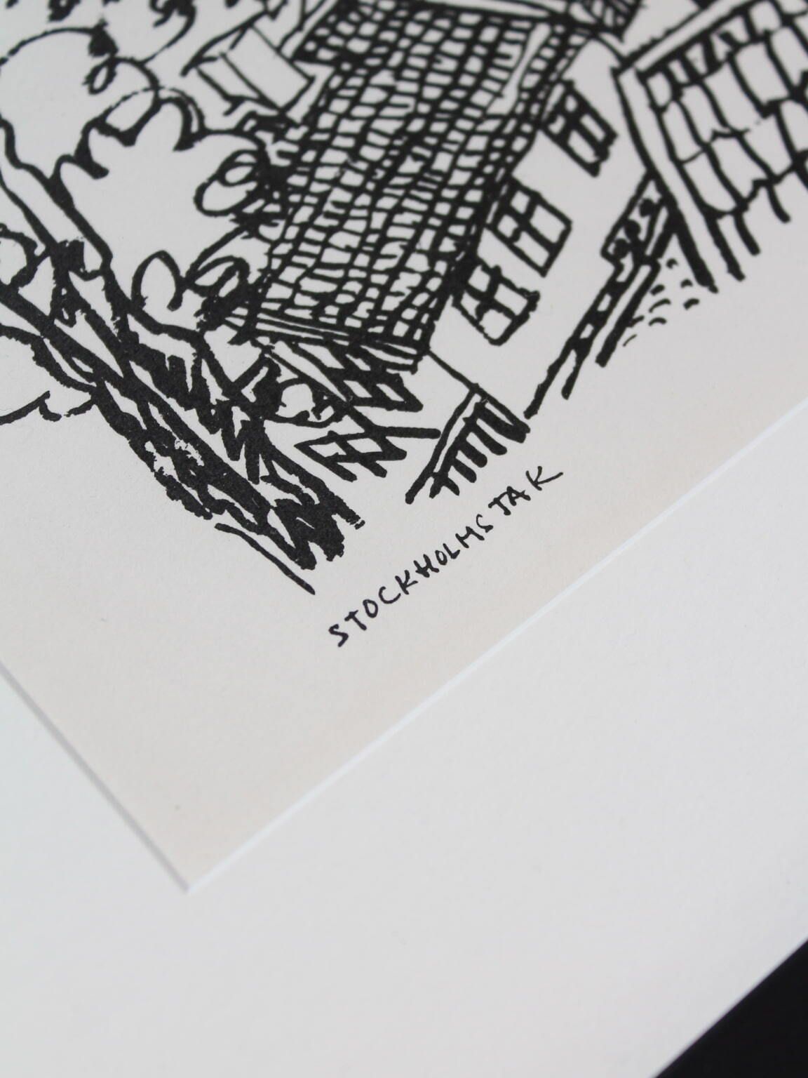 Stig Claesson "Stockholm Roofs' Lithography 42x32cm, 1981 photo Art