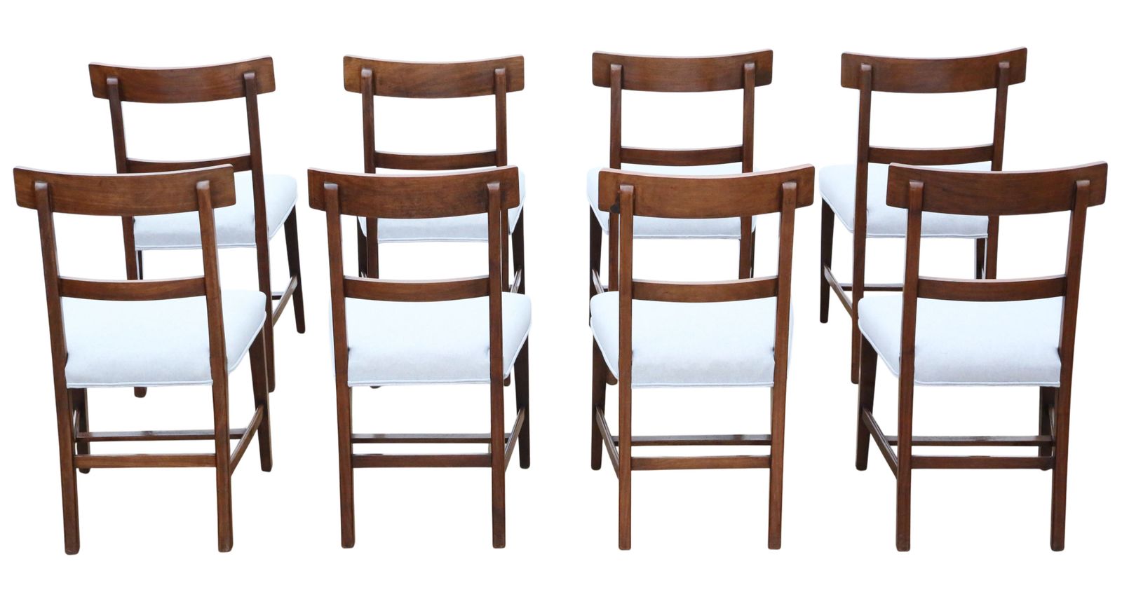 Antique 19th Century Set Of 8 Inlaid Mahogany Dining Chairs – Shell Marquetry photo vintage