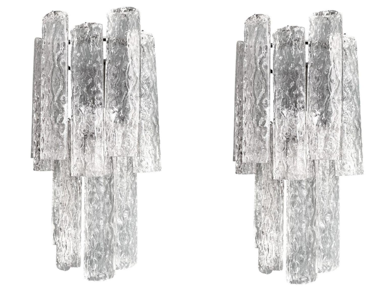 photo buy A Pair Of Large 1960s Murano Glass "Tronchi" Wall Socnces By Tony Zuccheri For Venini
