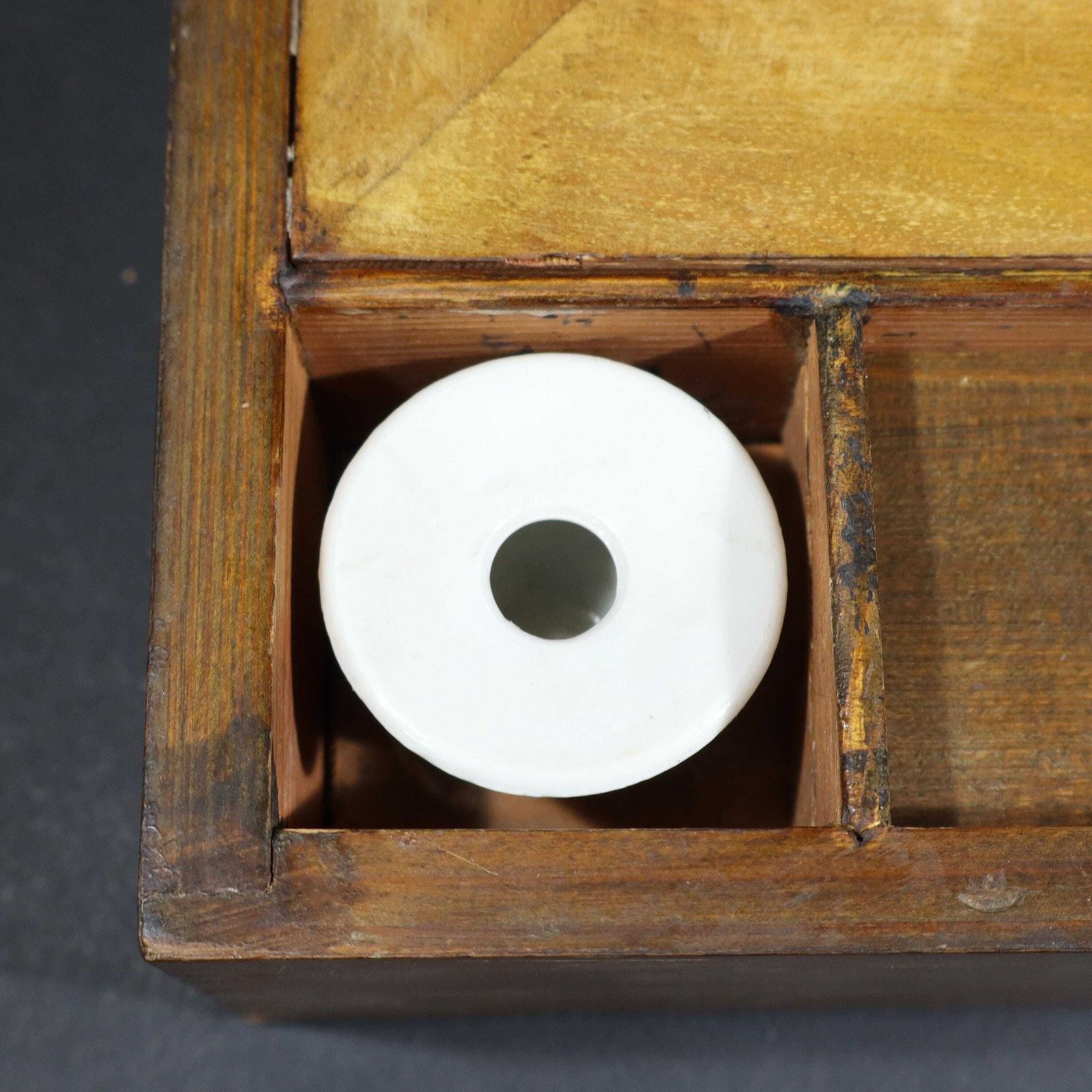 photo for sale Antique French Wooden Portable Desk Writing Slope Box With Inkpots