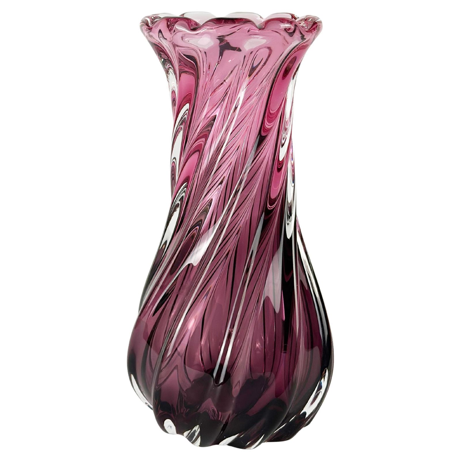 Pink Czech Cased Glass Vase By Josef Hospodka For Chribska, 1970s