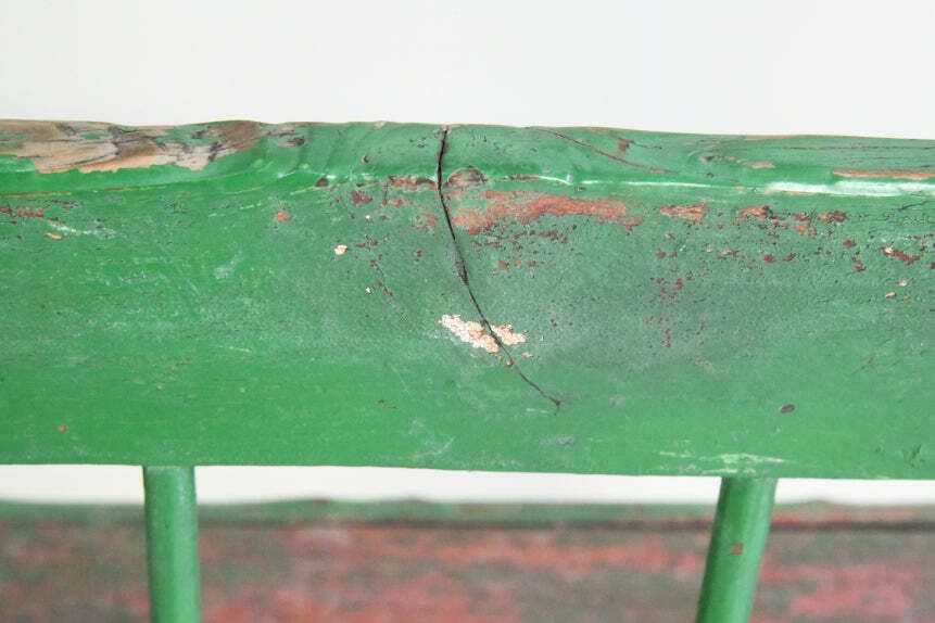 photo furniture Green Painted European Bench, 1800s