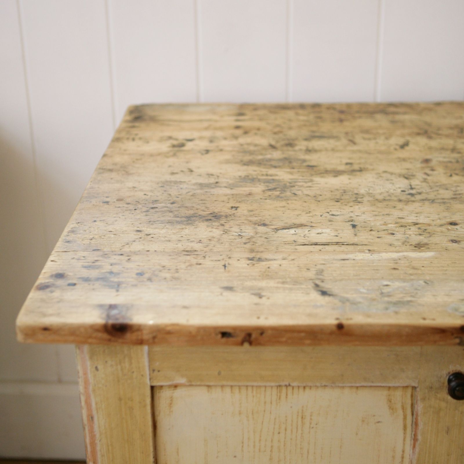 Large English Painted Pine Shop Counter photo vintage