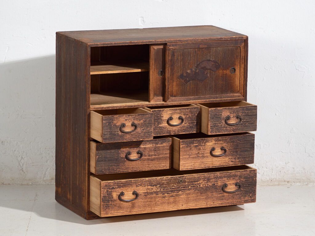 Antique Chest Of Drawers With Sliding Door – Taishō / Showa Period (C.1920 1945) #92 photo Furniture