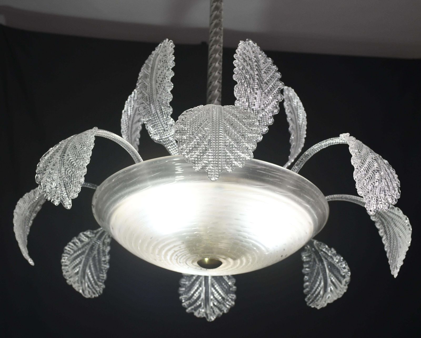 Lovely Art Deco Barovier E Toso Chandelier, Murano Glass, 1940s photo 3169.0
