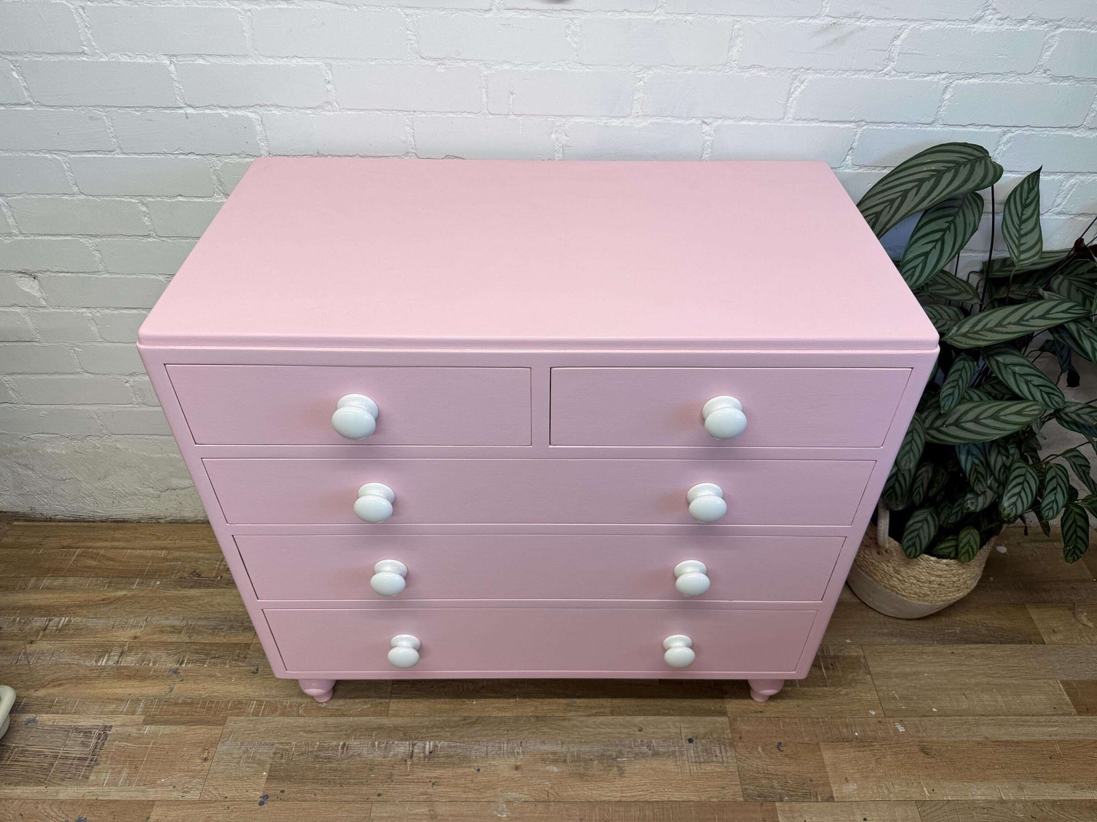 Blush Pink Chest Of Drawers | Professionally Refurbished photo vinterior