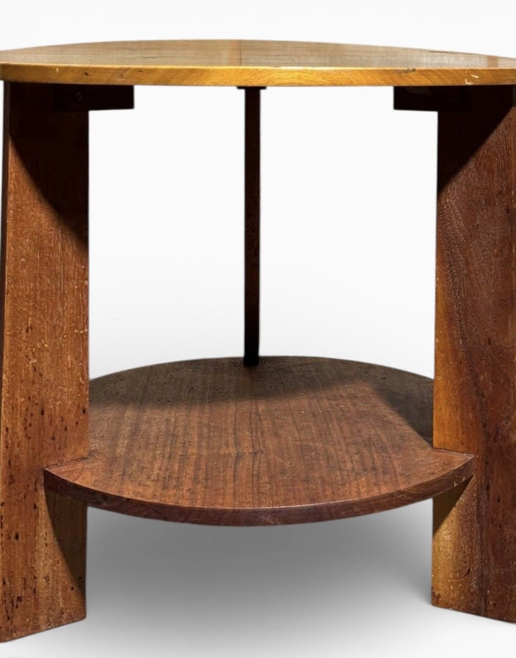 Antique Art Deco Figured Walnut Coffee Table Two Tier C1950s photo for sale