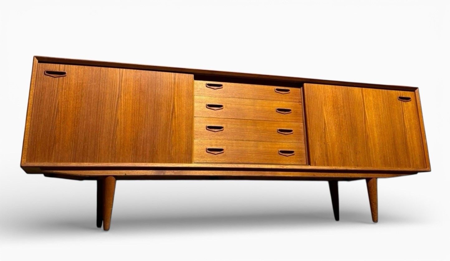 Danish Clausen And Sons Teak Sideboard Mid Century Sliding Doors Rare C1960s photo Furniture