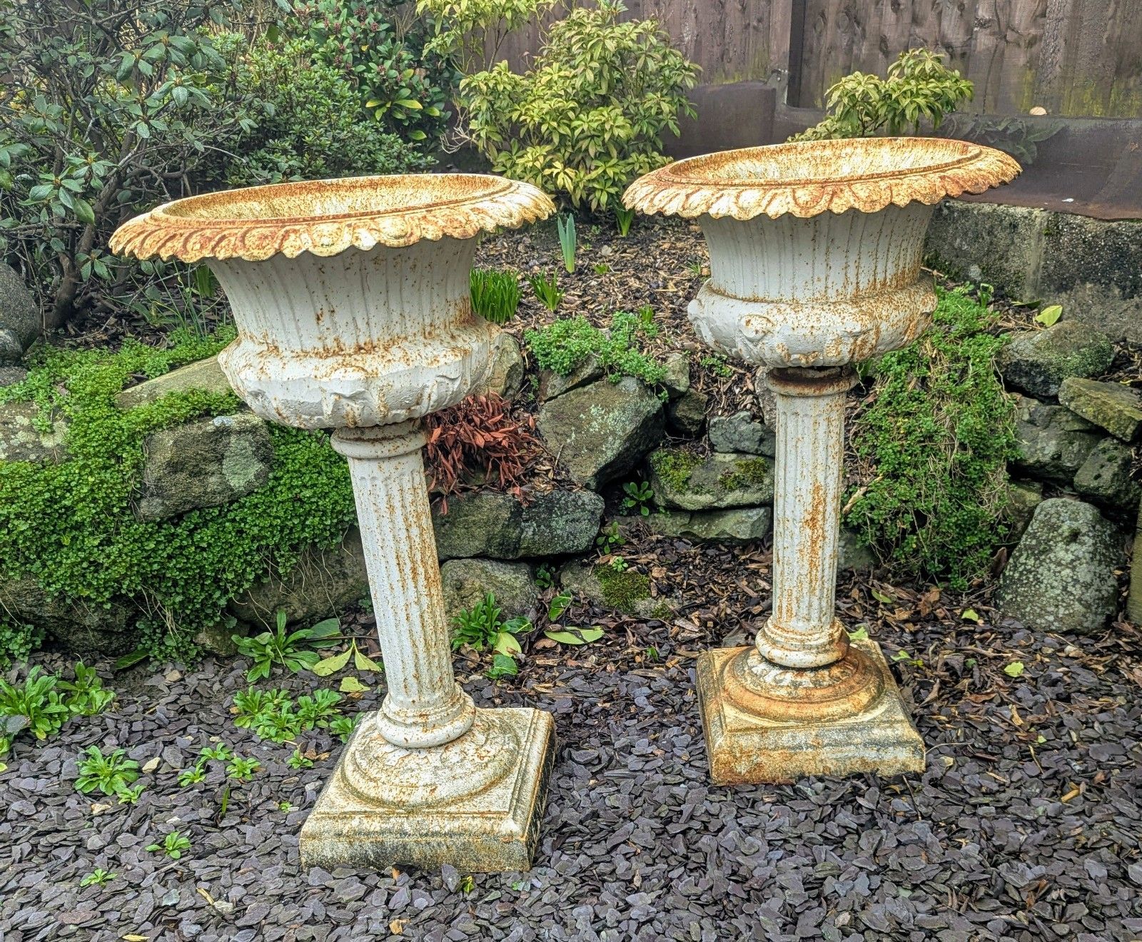 19th Century Unusual Cast Iron Campana Urn Jardinieres Delivery  Available 0265. photo 1275.0