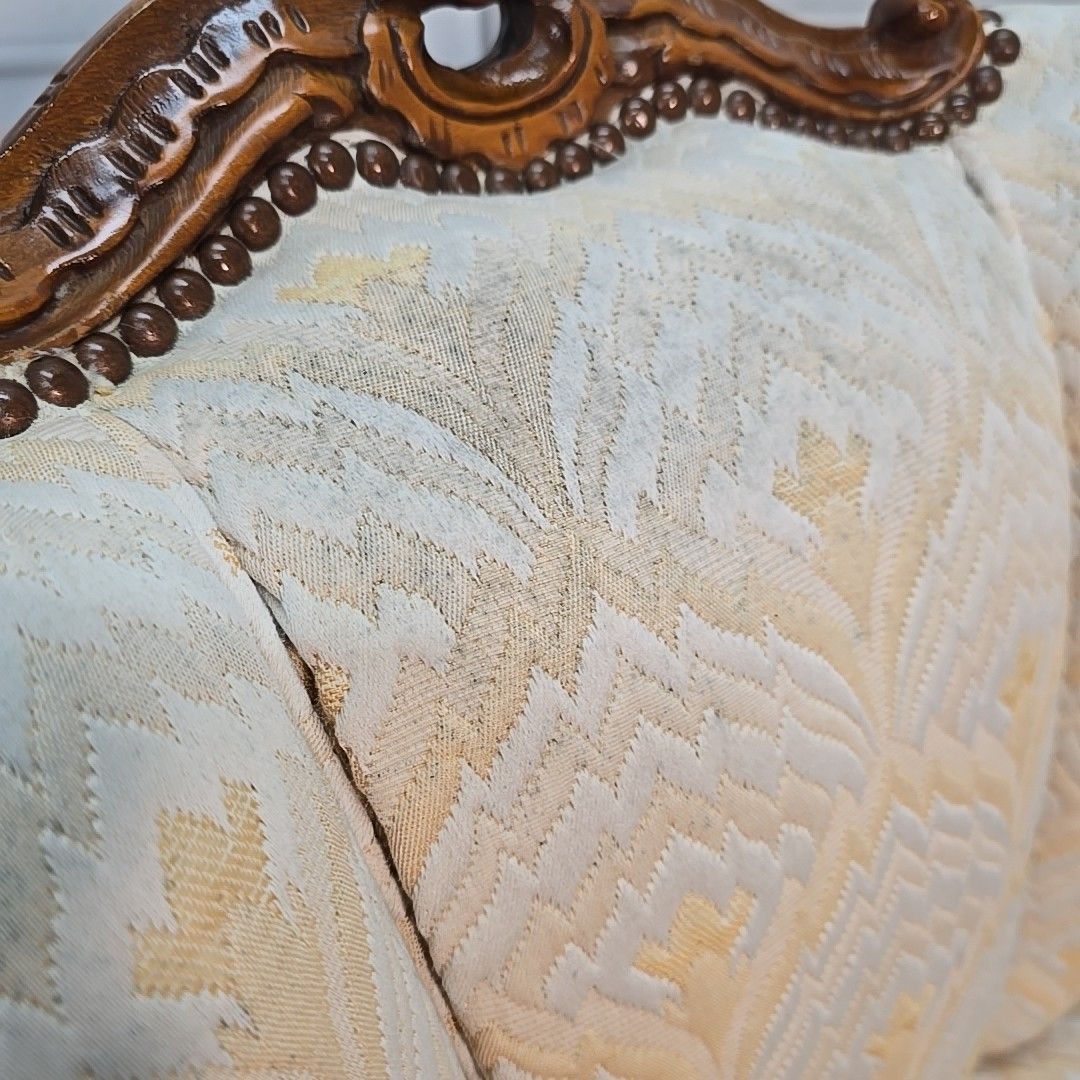 Antique Style Carved Shell Back Chair – Bedroom Slipper Seat Cabriole Queen Anne photo 180.0