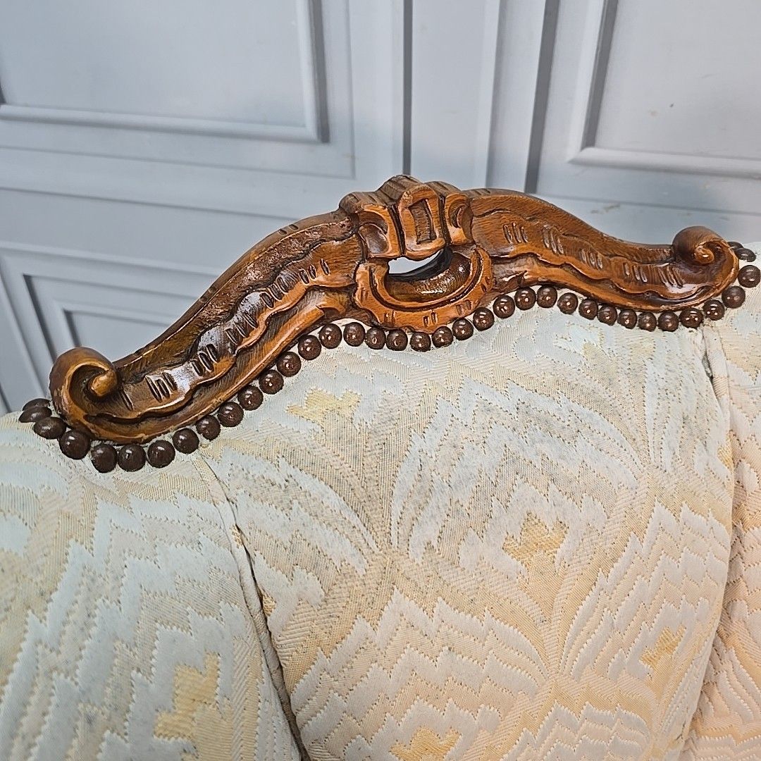 Antique Style Carved Shell Back Chair – Bedroom Slipper Seat Cabriole Queen Anne photo buy