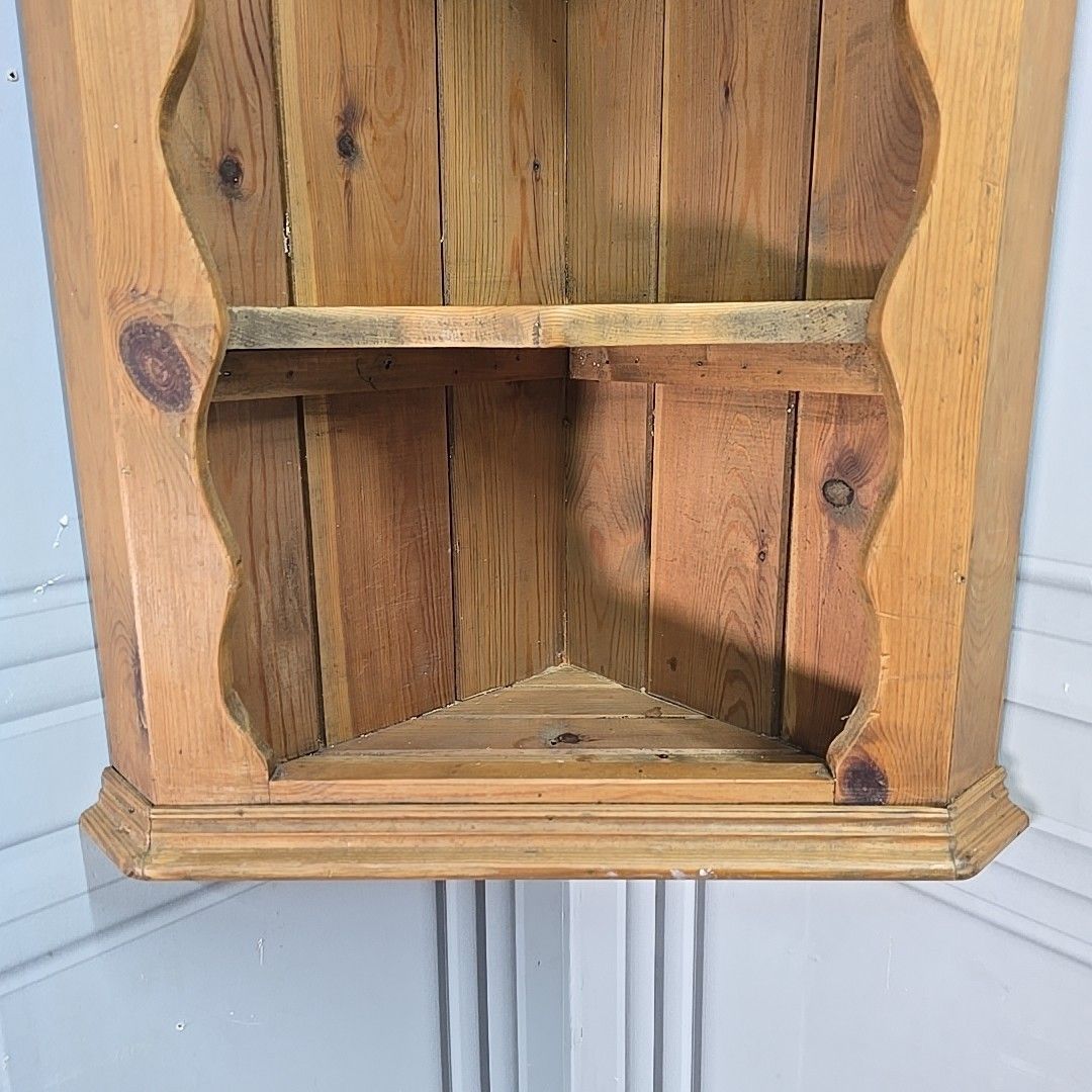 Retro Corner Wall Shelf Vintage Rustic Solid Pine – Country Kitchen Shelving photo vintage