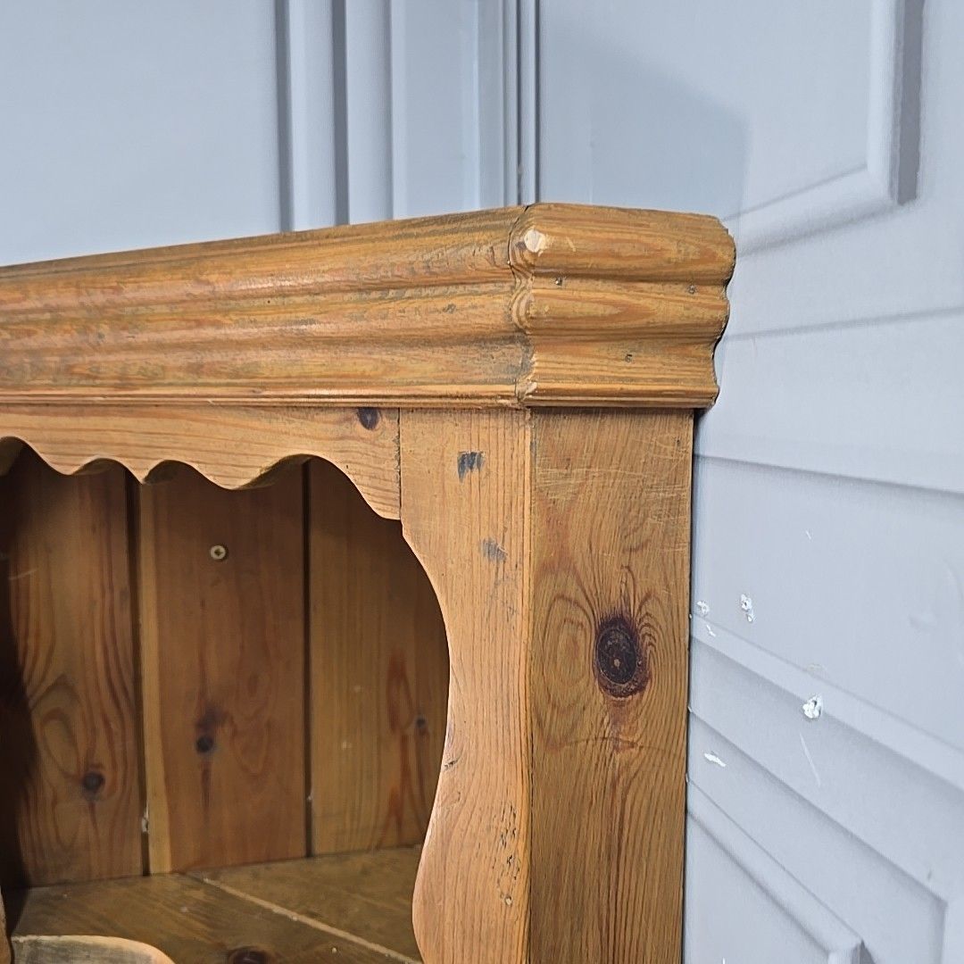 Furniture Retro Corner Wall Shelf Vintage Rustic Solid Pine – Country Kitchen Shelving photo