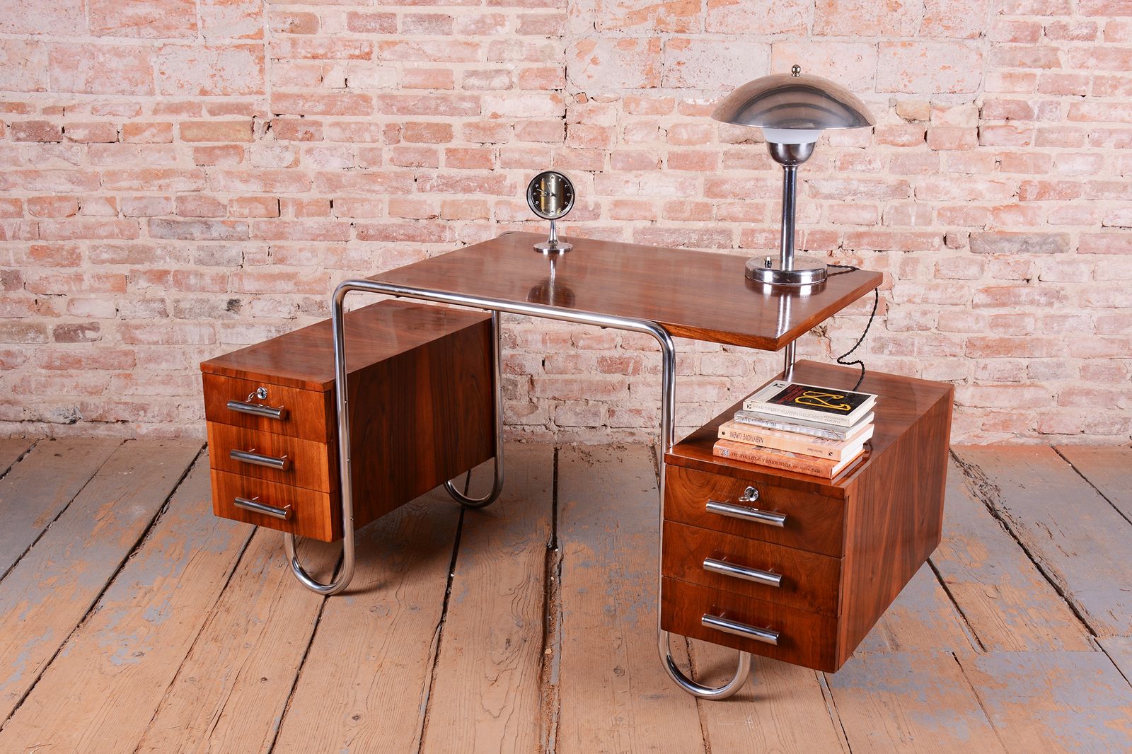 4400.0 Restored Bauhaus Writing Desk, By A. Lurcat For Kovona, Walnut, Czech, 1920s photo