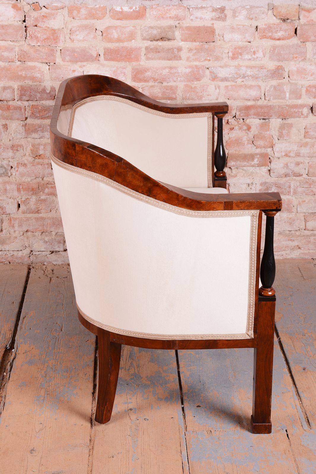 Restored Biedermeier Seating Set, Walnut, Ebony, Reupholstered, Austria, 1820s photo 3350.0