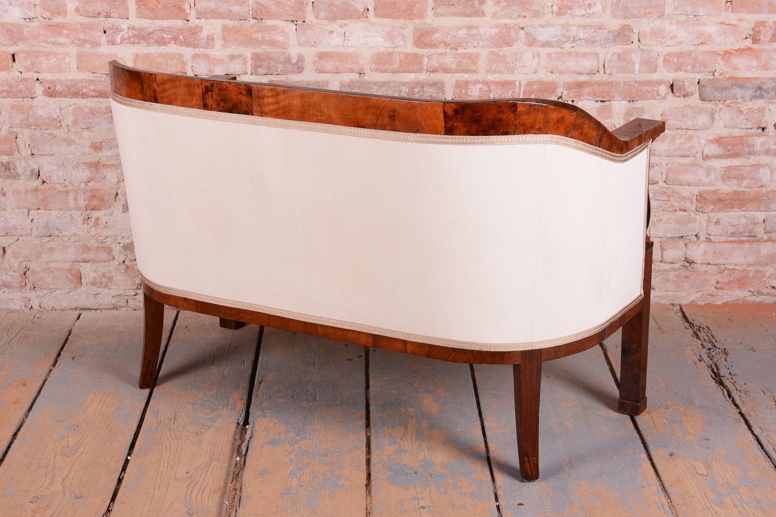 Restored Biedermeier Seating Set, Walnut, Ebony, Reupholstered, Austria, 1820s photo vinterior