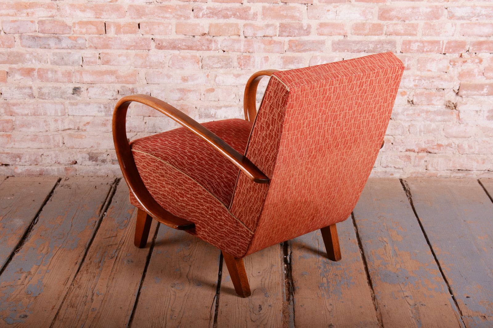 Original Art Deco Armchair, By J. Halabala For Up Zavody, Beech, Czech, 1920 photo Furniture