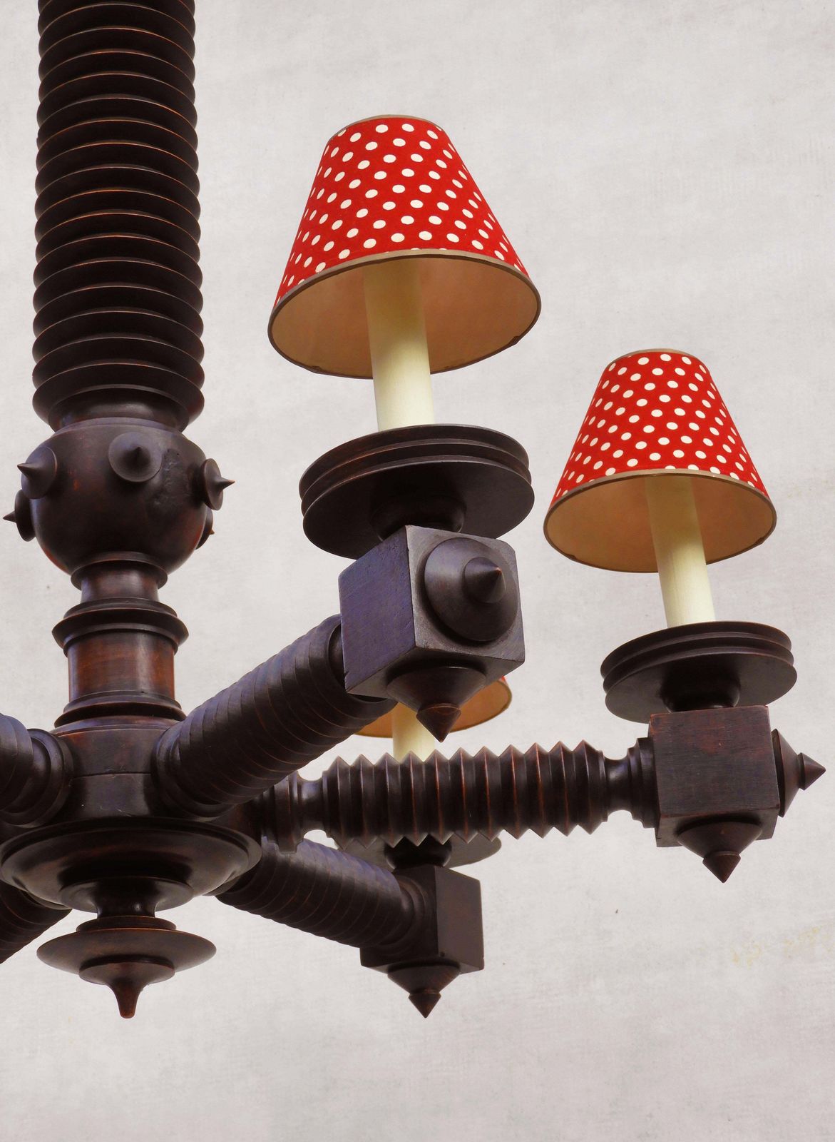 Monumental Charles Dudouty Brutalist Six Arm Chandelier C1940s France photo buy