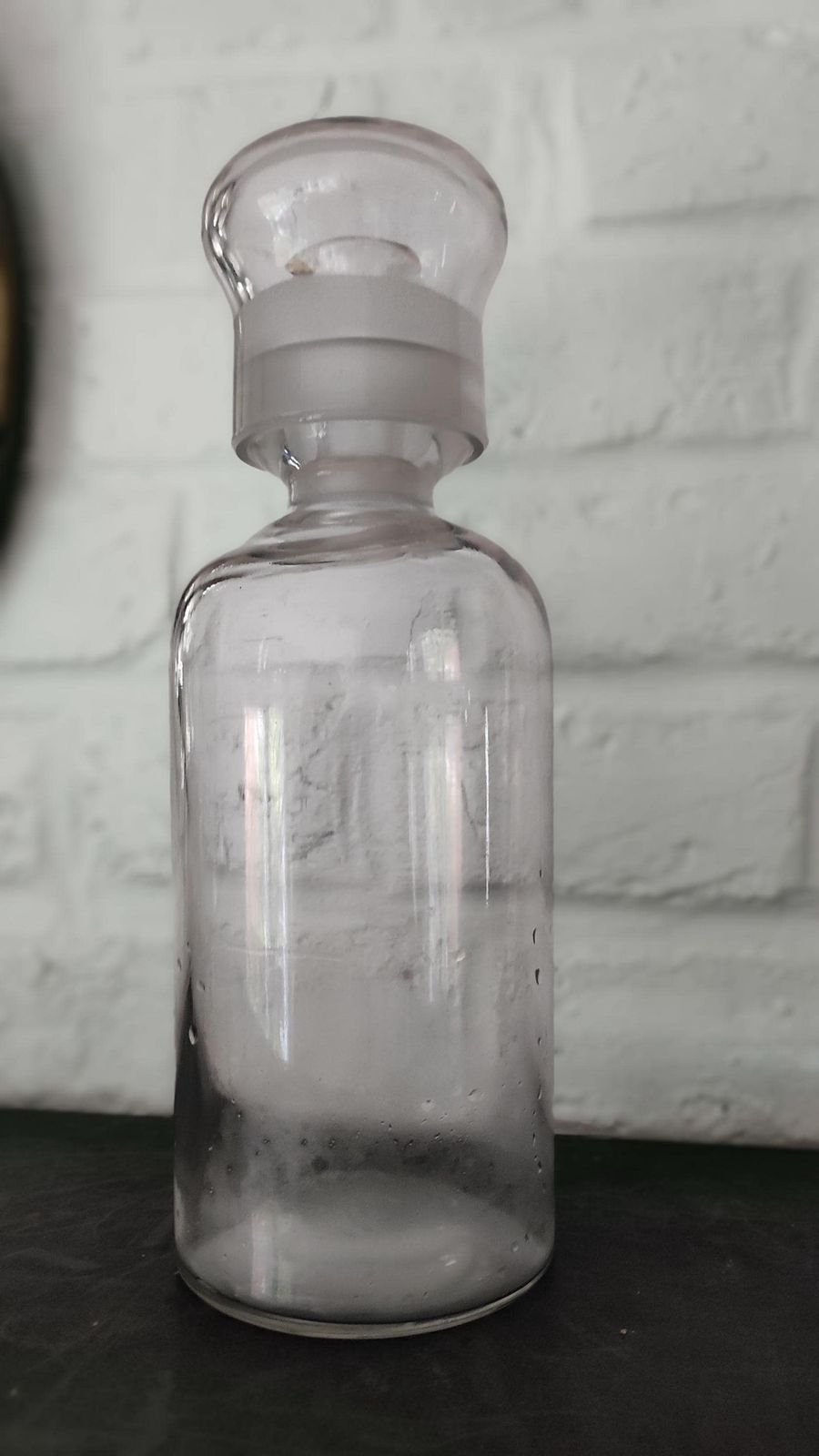 Antique French Laboratory Oil Bottle With Large Domed Glass Stopper, 1900s Medical Curiosity photo for sale