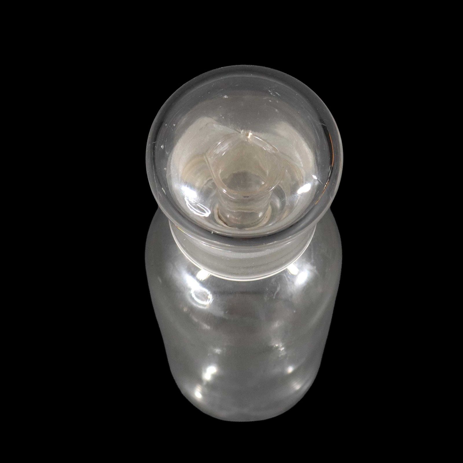 photo for sale Antique French Laboratory Oil Bottle With Large Domed Glass Stopper, 1900s Medical Curiosity