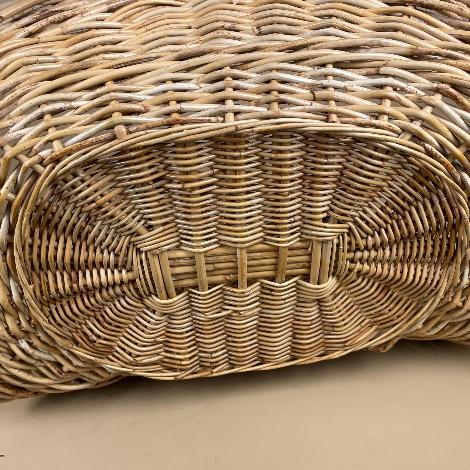 photo furniture Wicker Log Basket Low Handled Rustic Firewood Flower Basket Storage Home Decor Woven Willow Farmhouse Country Basket