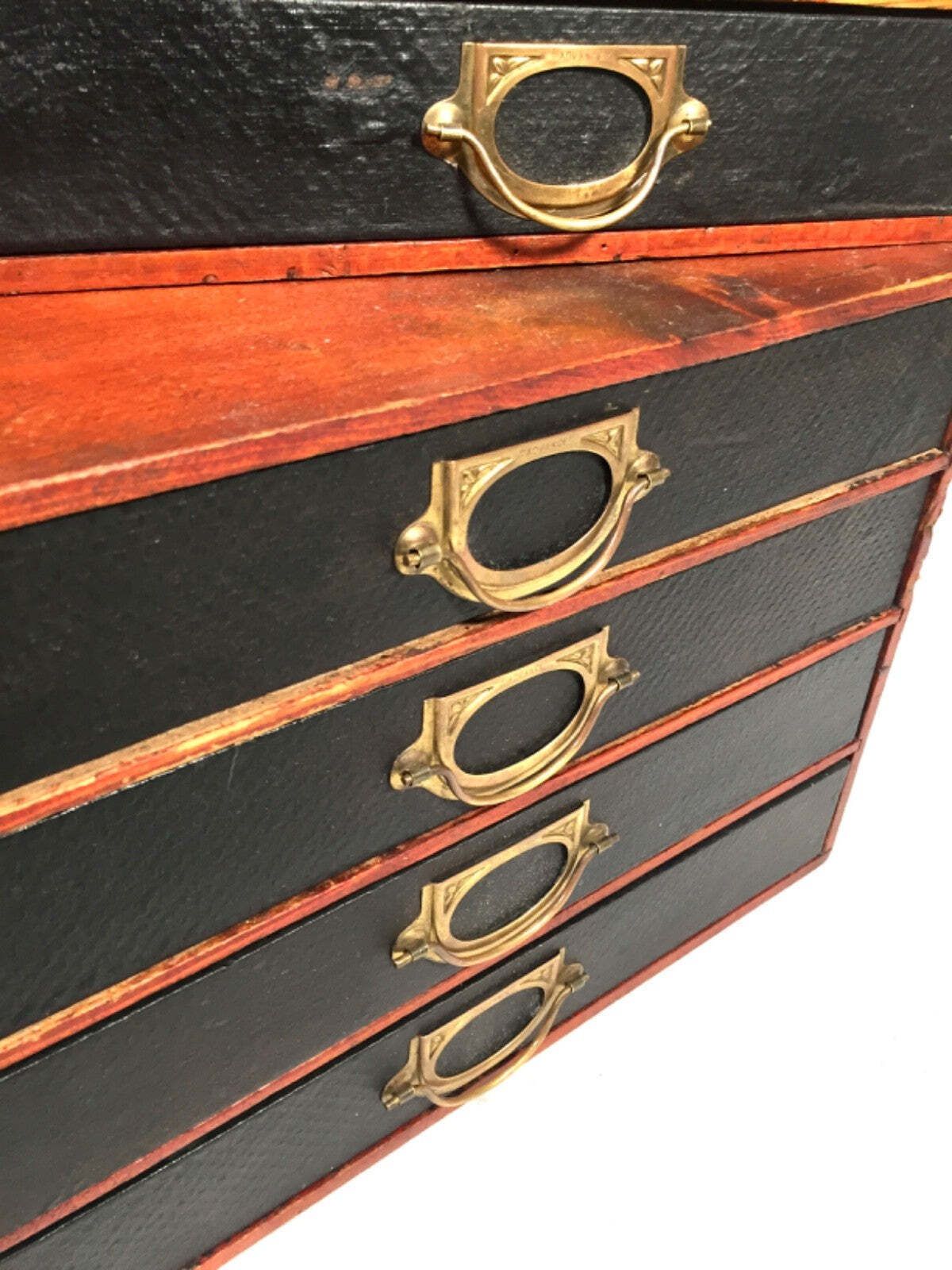 Antique Pair Of 'Advance Library' Wooden Drawers / Desktop Filling Box C.1920 photo 219.0
