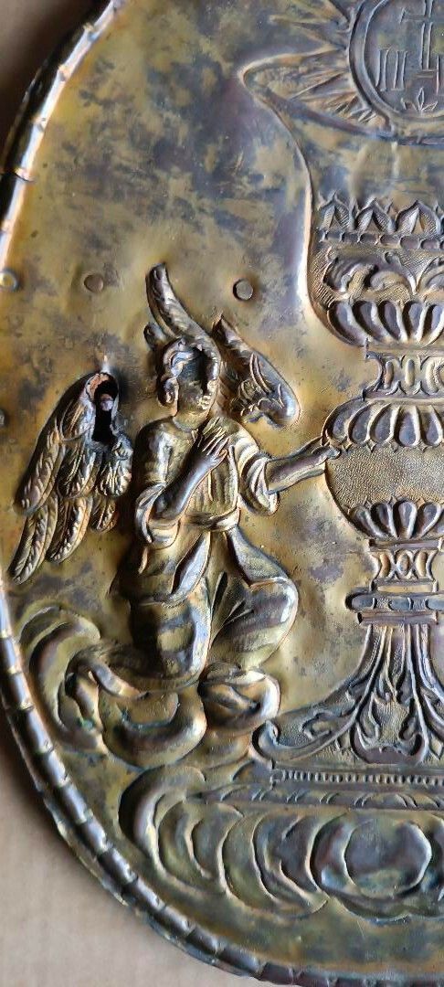 Antique Tabernacle Door   Baroque Decoration In Gilded Brass photo vinterior