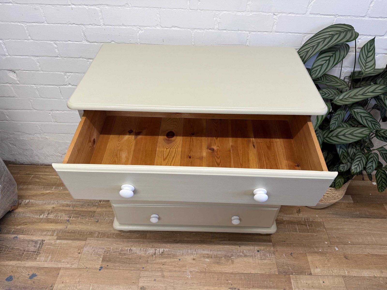 Soft Neutral Chest Of Drawers | Farrow & Ball Bone | Early 2000s photo buy