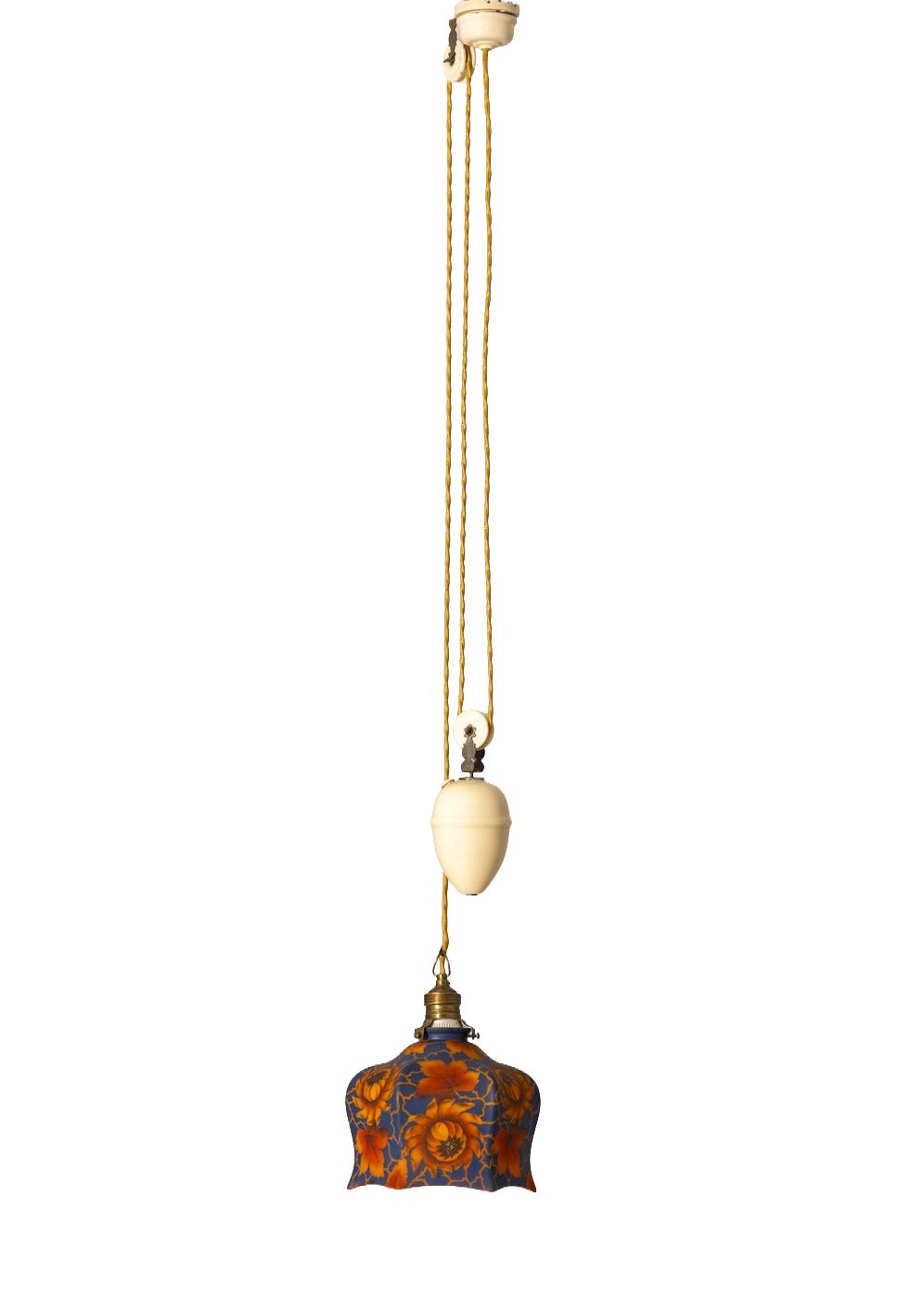 Hanglamp Met Glazen Lampenkap, Jaren 1920