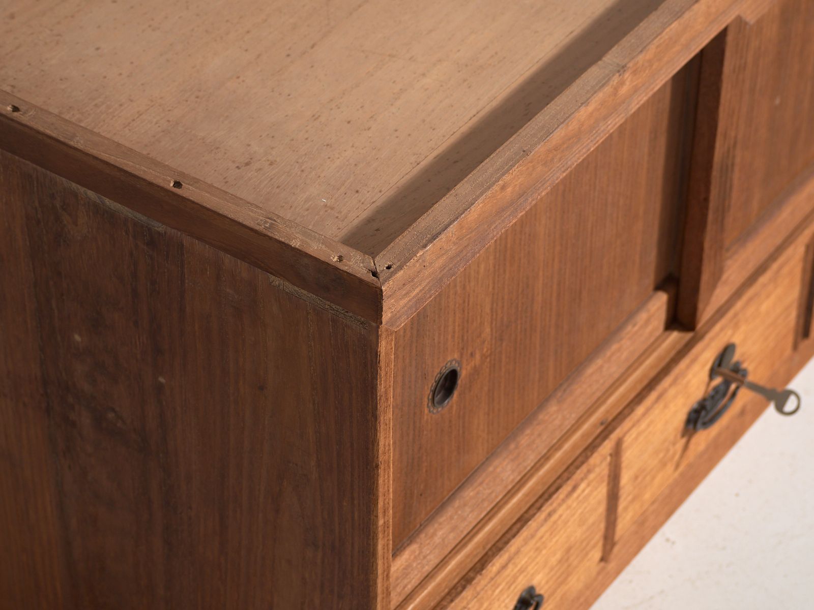 Antique Low Cabinet With Sliding Doors – Taishō / Showa Period (C.1920 1970) photo for sale