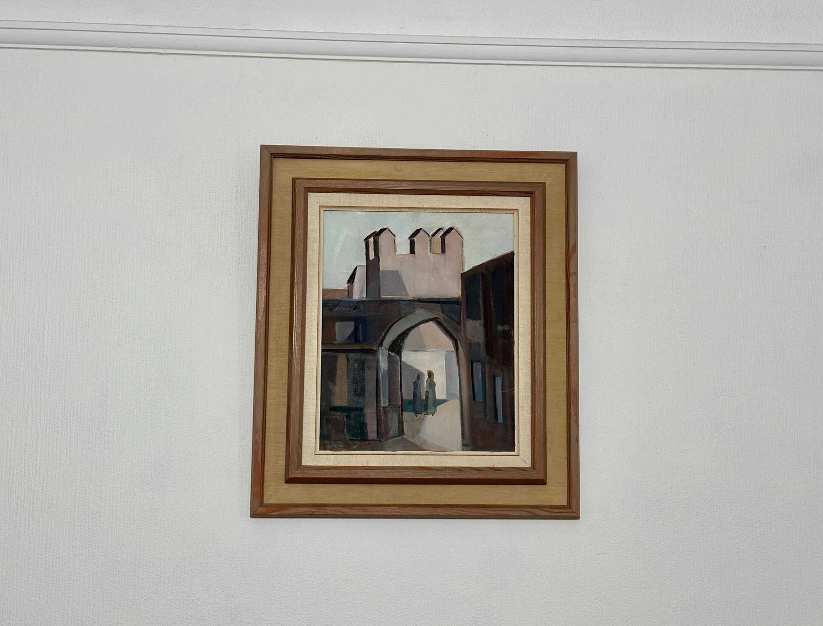 Original Mid Century Swedish Oil On Canvas – “Entrance” By Reuben Hedin – Vintage & Framed – 55 × 63 Cm (21.7" × 24.8") photo buy