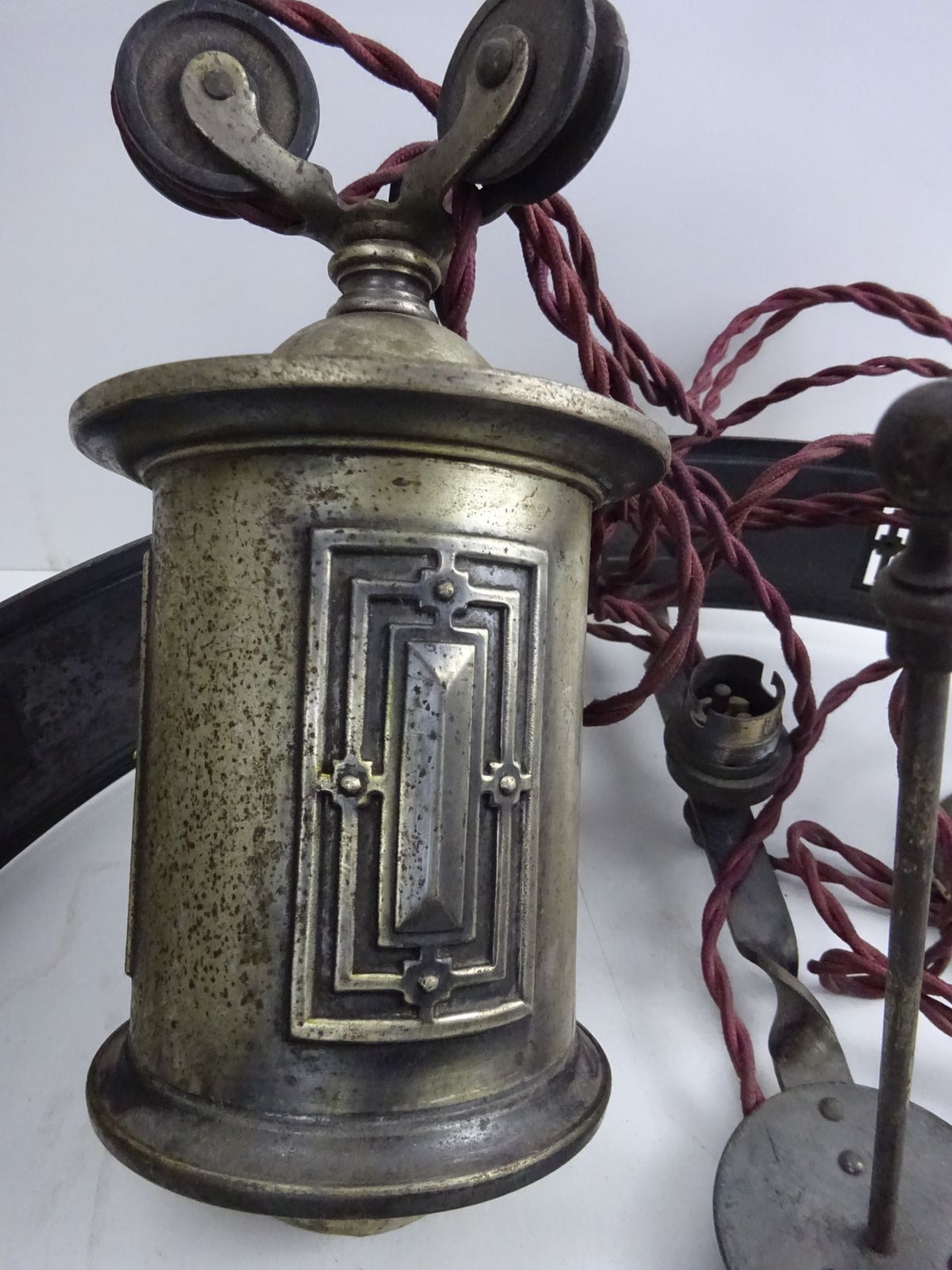 Edwardian Brass Rise And Fall Light Hoop For Restoration photo for sale