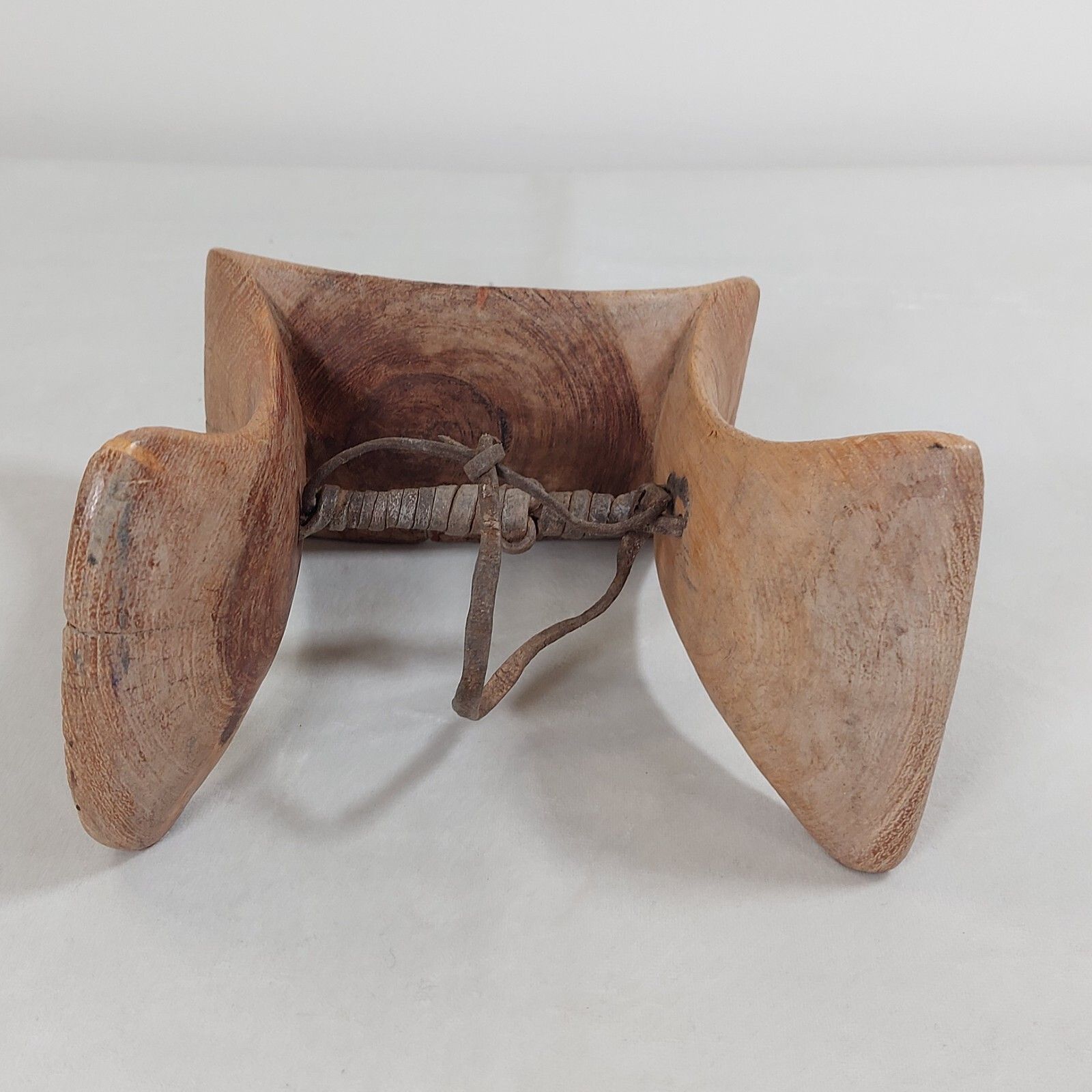 African Karamojong Wooden Headrest Neckrest Hand Carved Tribal Art Laburnum Wood photo vintage