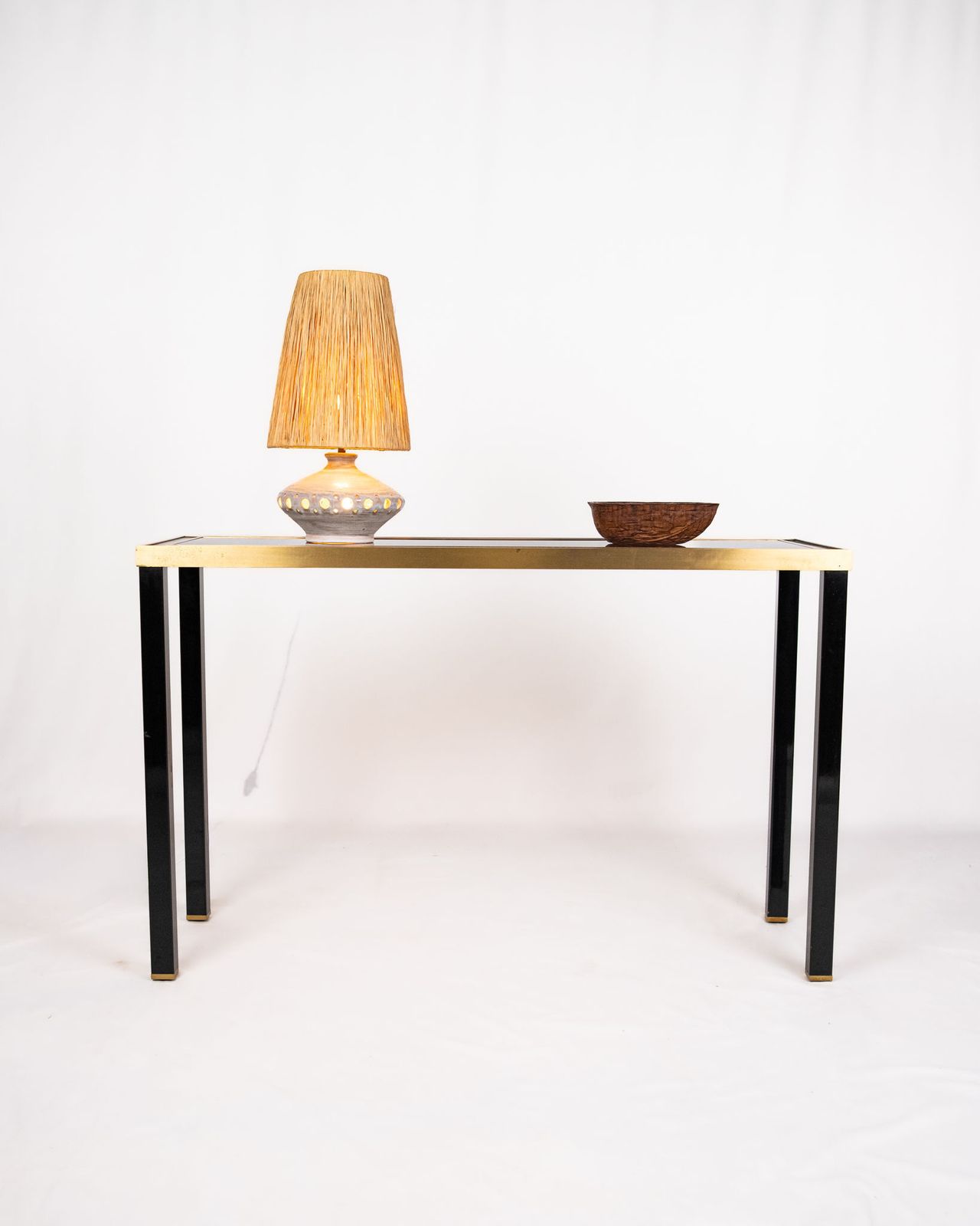 Elegant Metal Console In The Style Of Willy Rizzo, Italy, 1970s photo for sale