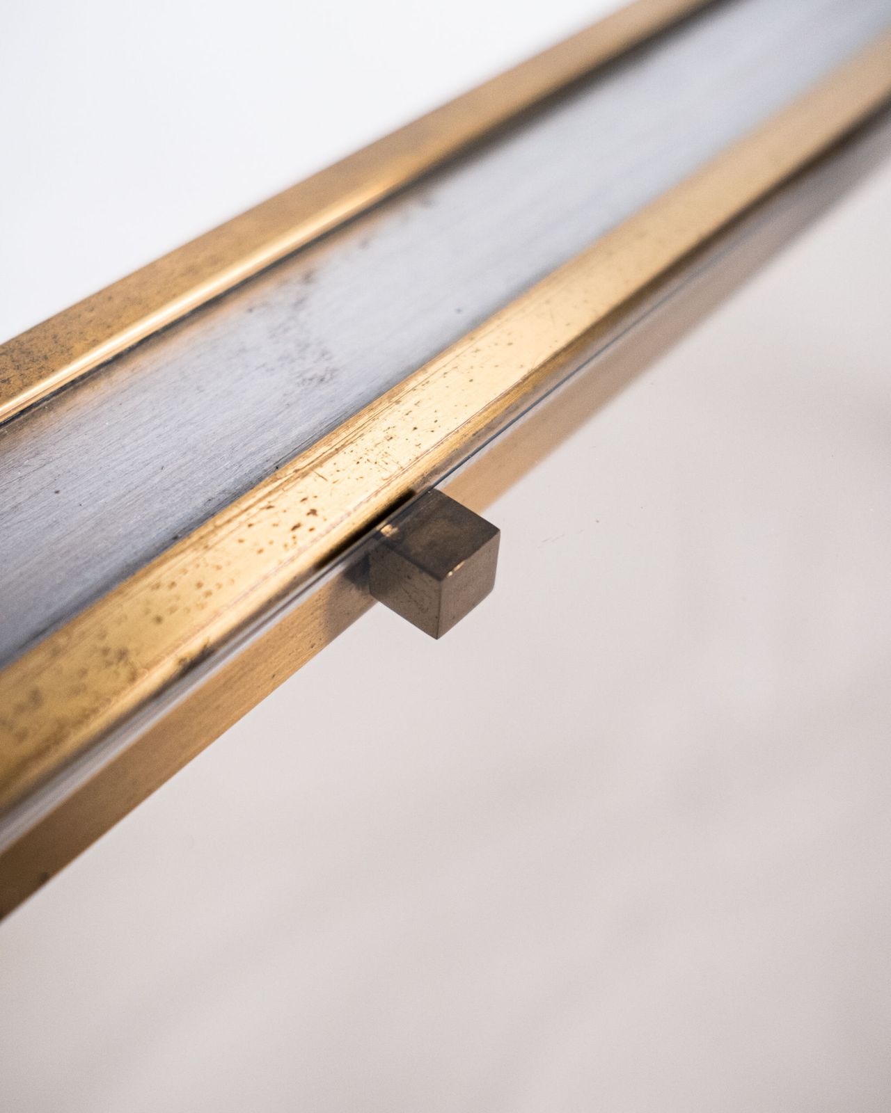 850.0 Elegant Metal Console In The Style Of Willy Rizzo, Italy, 1970s photo