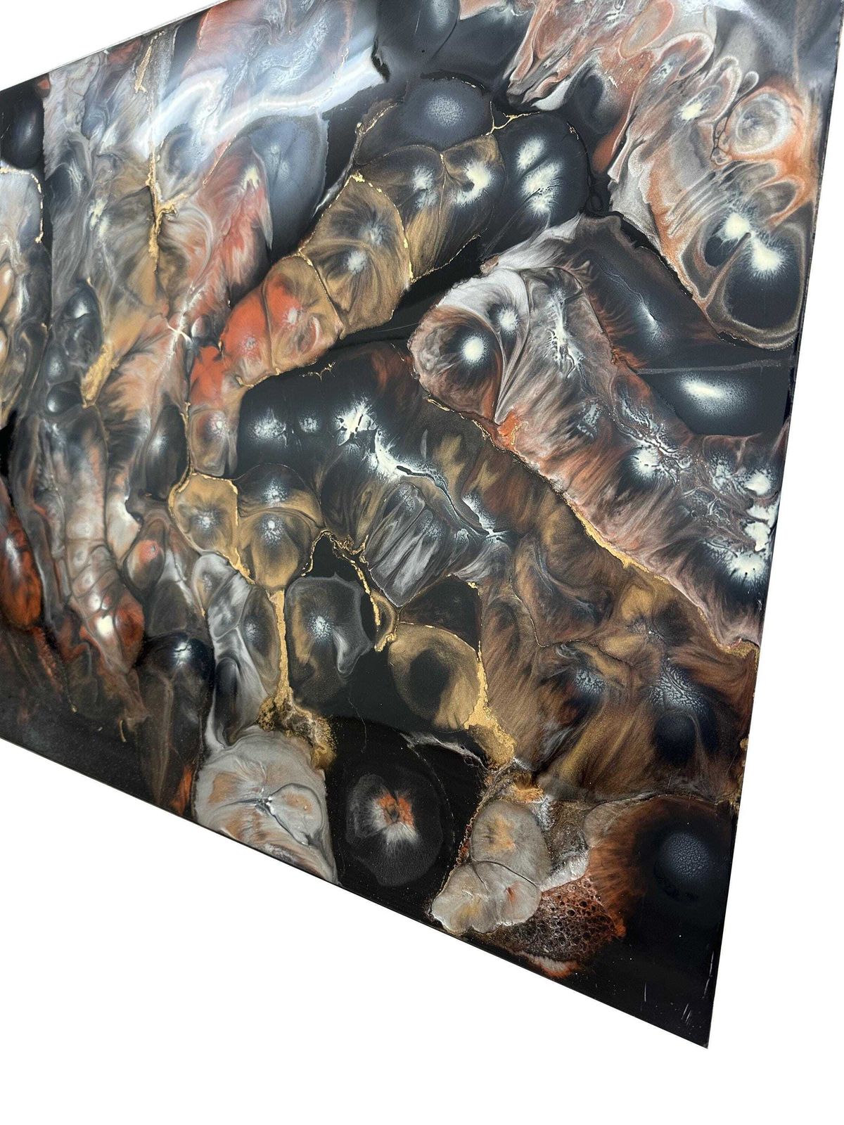 photo for sale Large Original Fluid Abstract Resin Painting Wall Art On Wood High Gloss – “No. 8”
