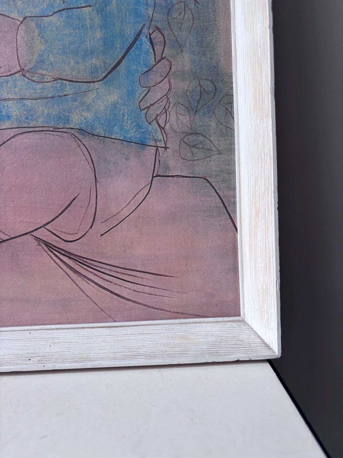 1950s–60s Framed Picasso Mother And Child Print, Mid Century Modern Wall Art, After Picasso photo vinterior