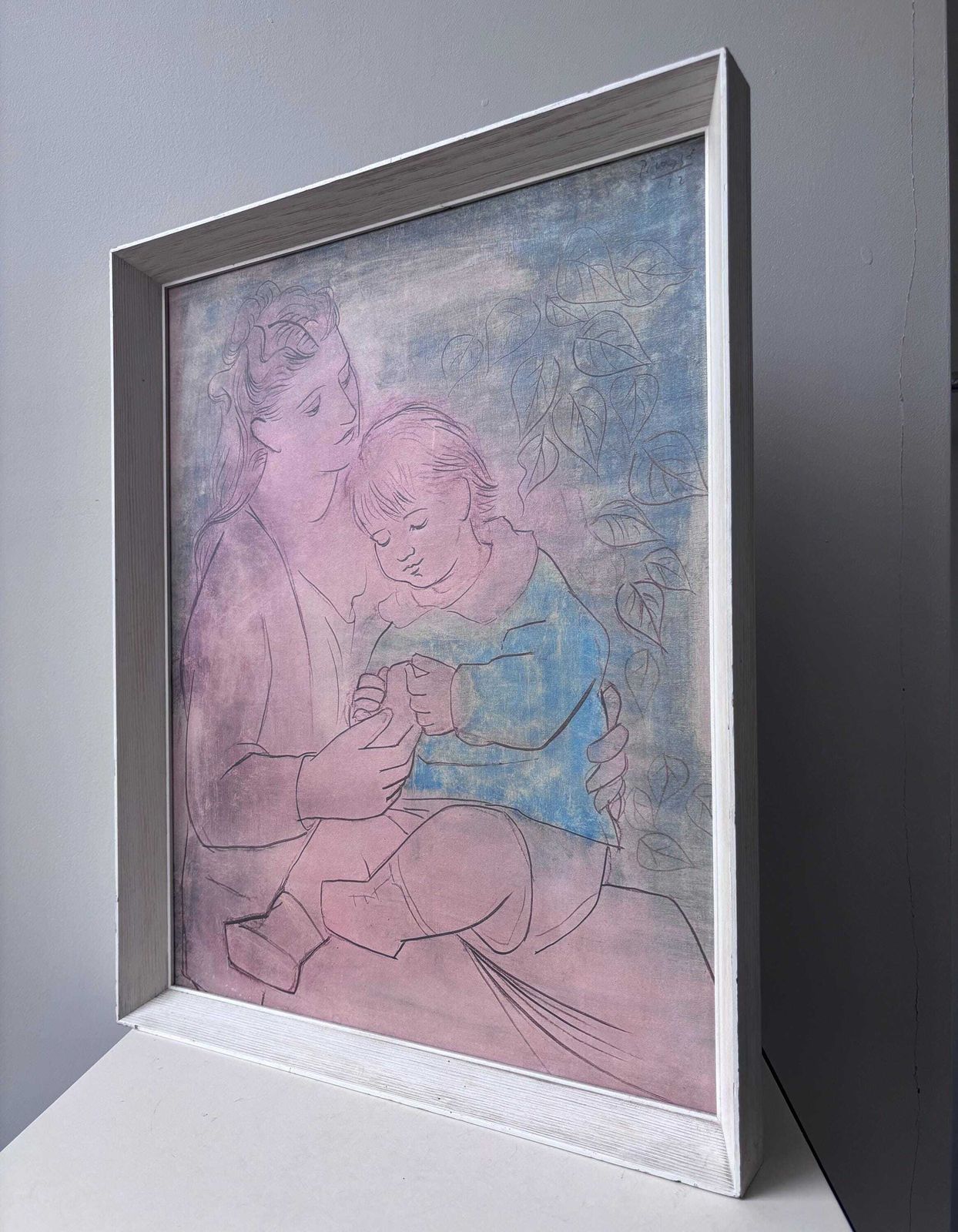 1950s–60s Framed Picasso Mother And Child Print, Mid Century Modern Wall Art, After Picasso photo buy