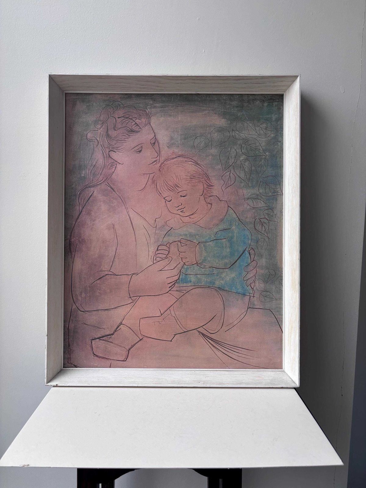 photo for sale 1950s–60s Framed Picasso Mother And Child Print, Mid Century Modern Wall Art, After Picasso