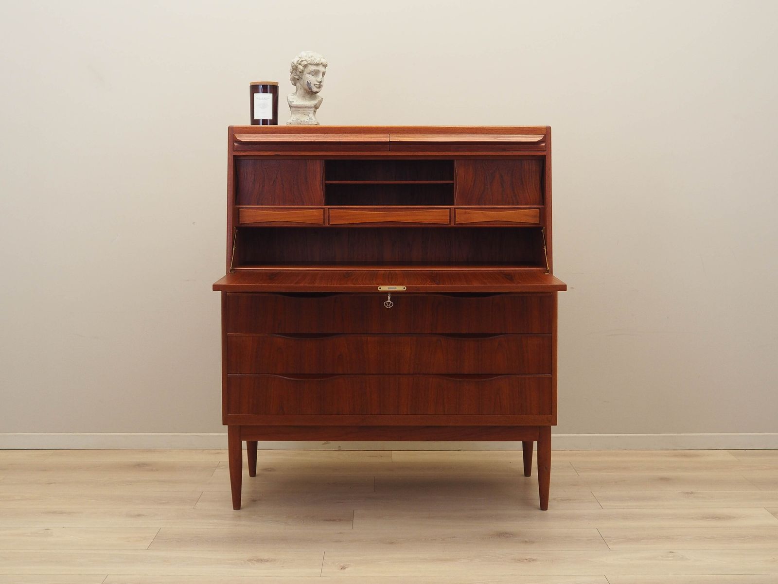 Teak Secretary, Danish Design, 1960s, Designer: Erling Torvits, Manufacturer: Klim Møbelfabrik photo for sale