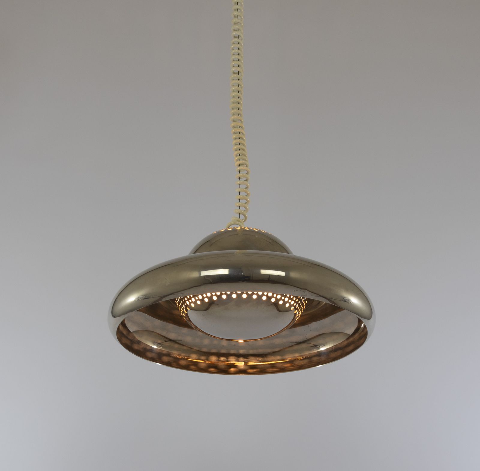 Nickel Fior Di Loto Pendant By Afra And Tobia Scarpa For Flos, 1960s photo Lighting