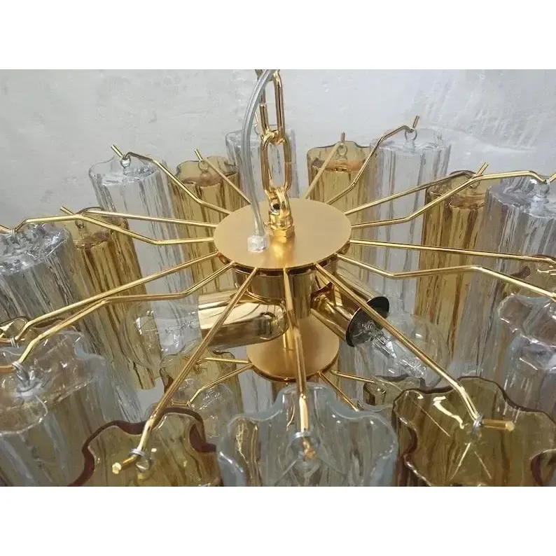 Striking Contemporary Murano Glass Sputnik Chandelier In Multicolor, Inspired By Mazzega Style photo for sale