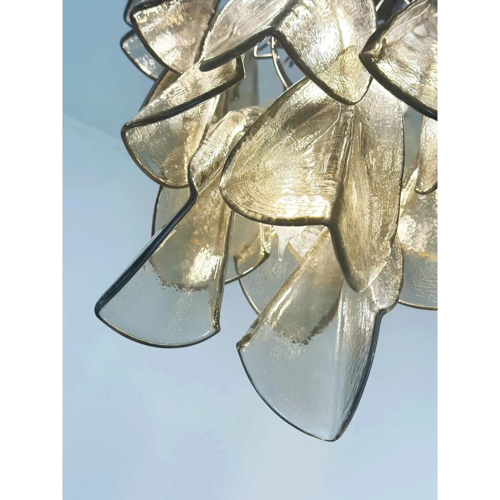 Modern Venetian “Rondini” Chandelier – Smoked Fumè Murano Glass Cascade photo 5258.0
